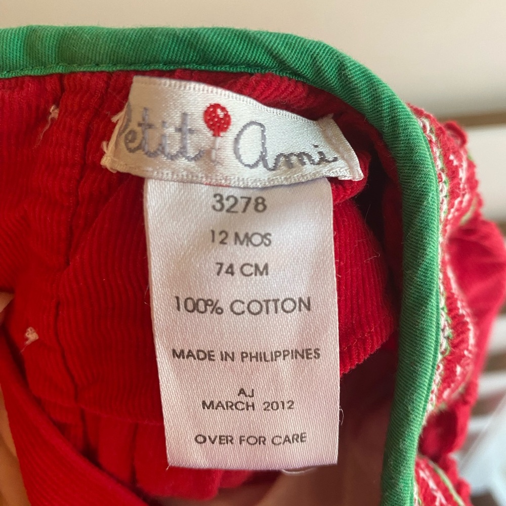 Petit Ami red smocked dress, size 12 months